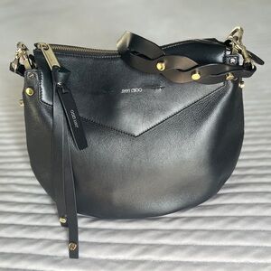 Jimmy Choo Artie Black Leather Shoulder Crossbody Bag